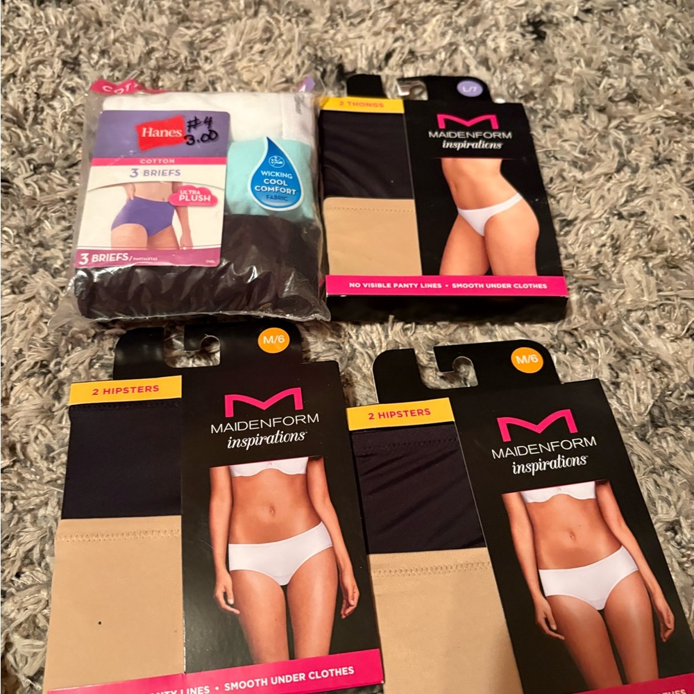 Maidenform and Hanes Women's Briefs and Hipsters